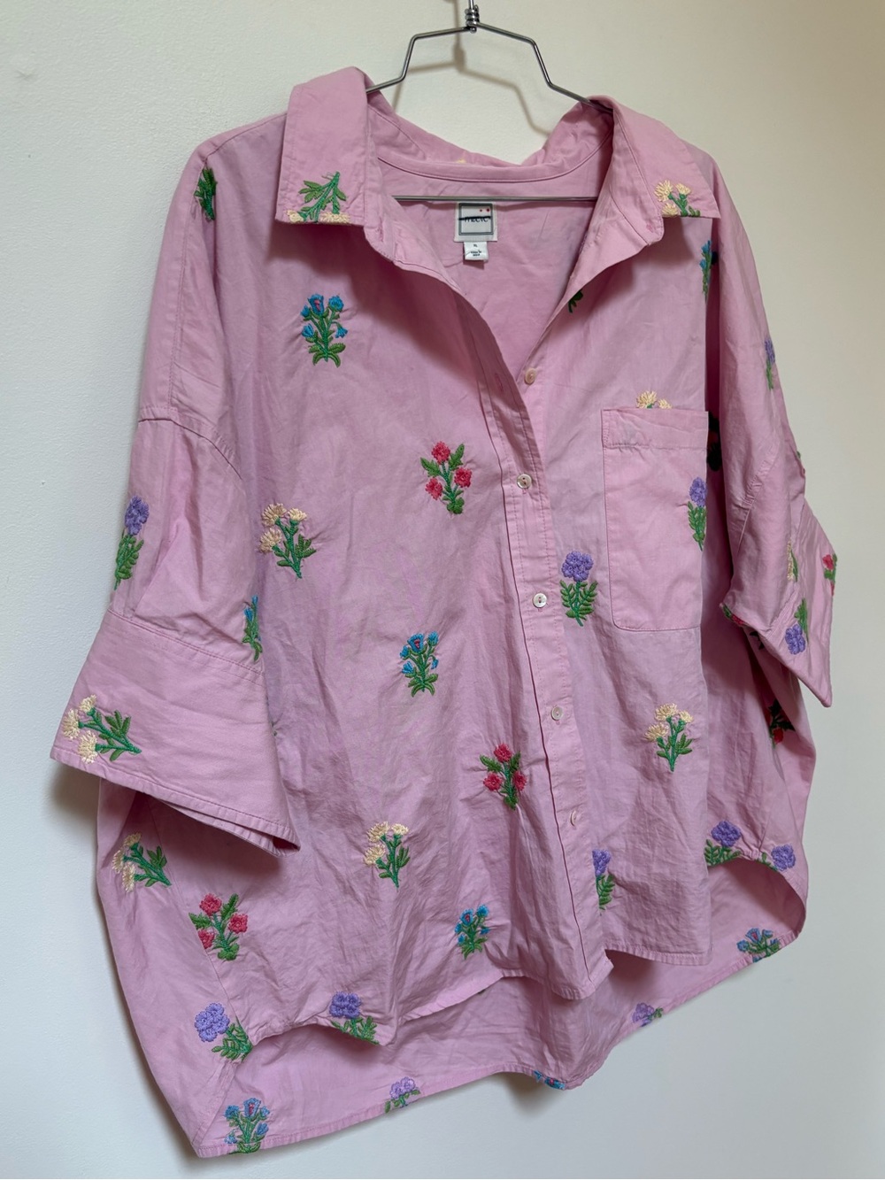 NWOT Maeve Mabel Boxy Embroidered Oxford Shirt Size XL - Picture 5 of 15